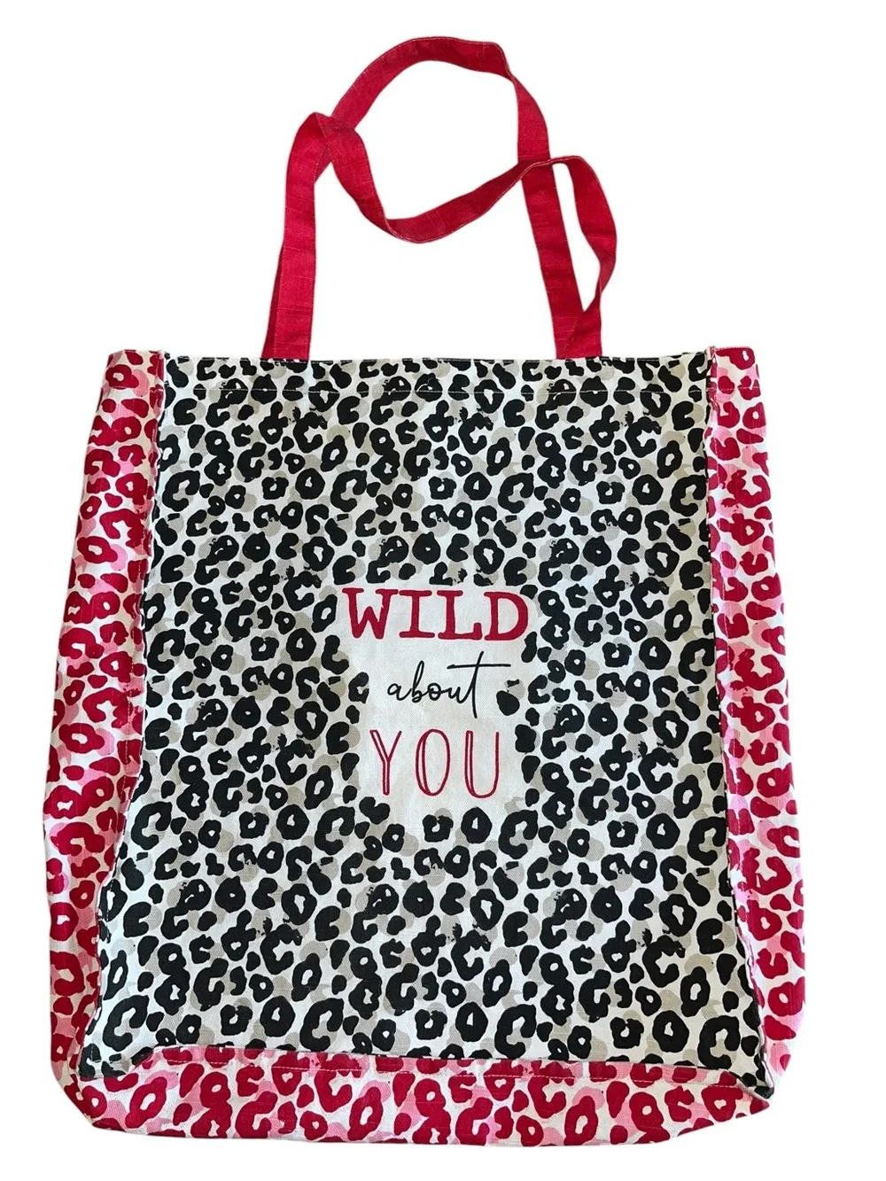 Wild About You Leopard Print Tote Bag - Pink and Black and Red - Picture 2 of 4